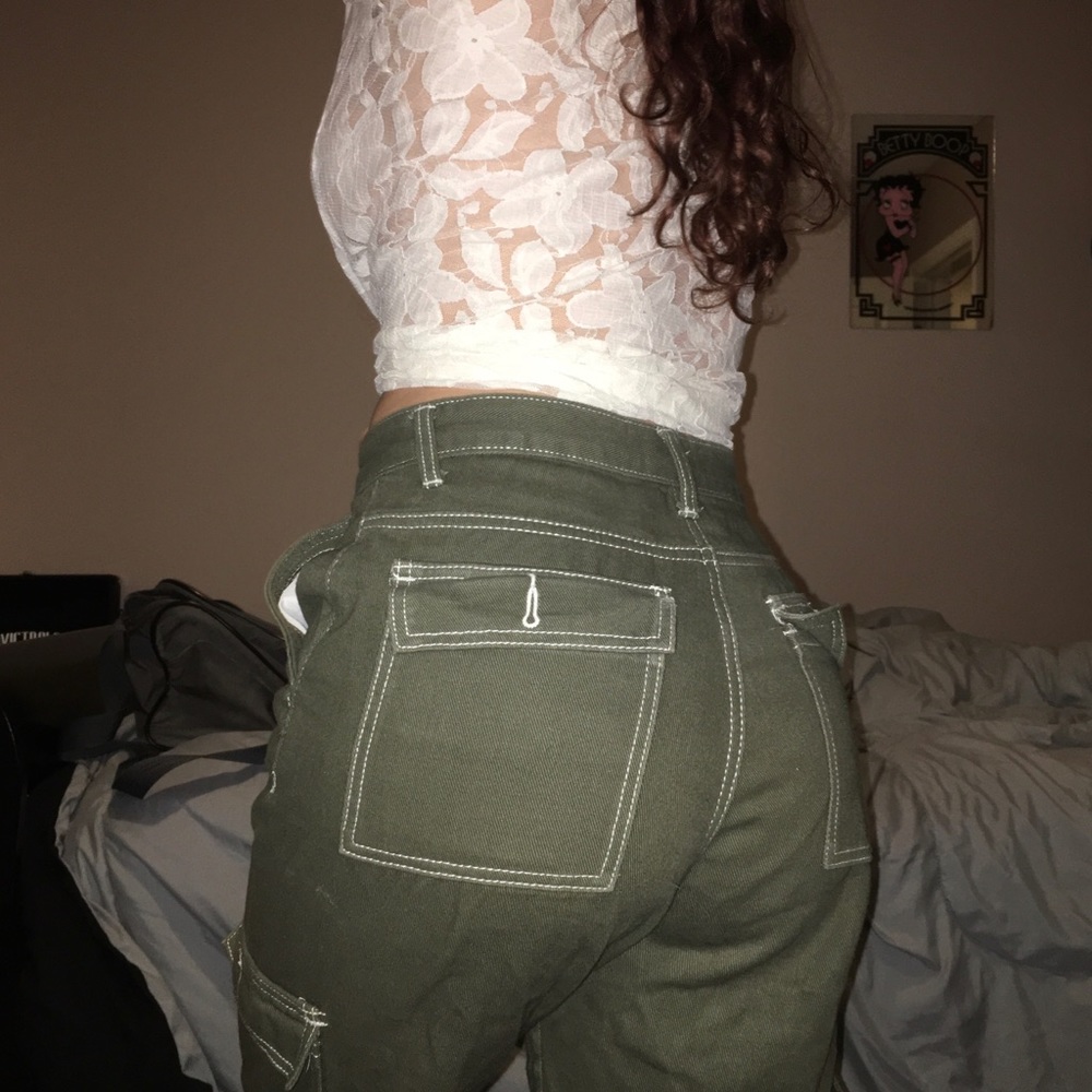 Army green Bootcut pants